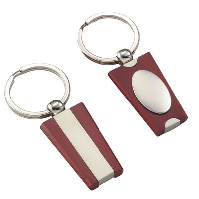 JUNO KEYRING in Matt Silver Metal & Wood