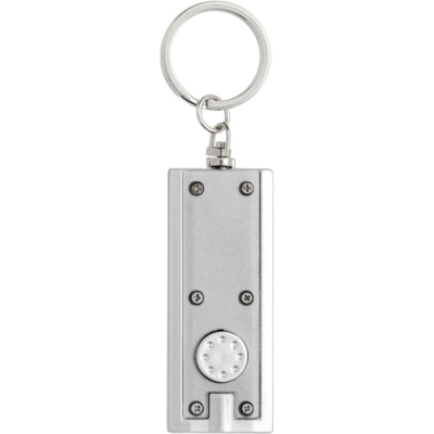 KEY HOLDER KEYRING with a Light in Silver