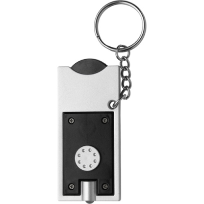 KEY HOLDER KEYRING with Coin in Black