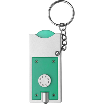KEY HOLDER KEYRING with Coin in Light Green
