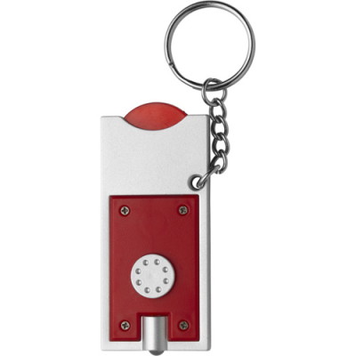KEY HOLDER KEYRING with Coin in Red