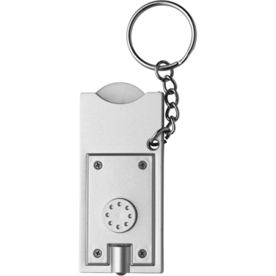 KEY HOLDER KEYRING with Coin in Silver