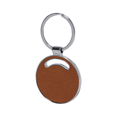 KEYRING, CIRCLE in Brown