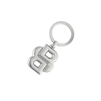 KEYRING DOUBLE B SHINNY SILVER CHROME