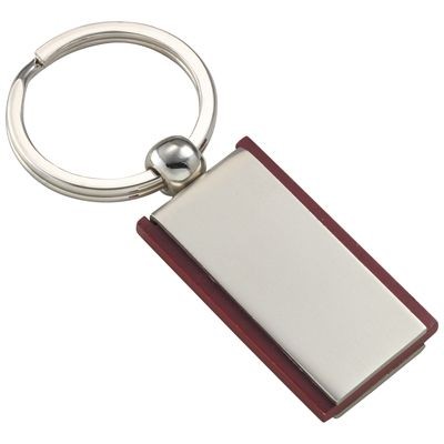 KEYRING in Matt Silver Metal & Wood