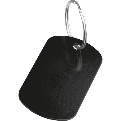 KEYRING METAL PLATE in Black 