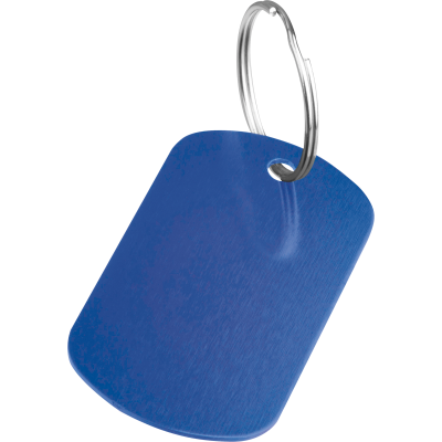 KEYRING METAL PLATE in Blue 