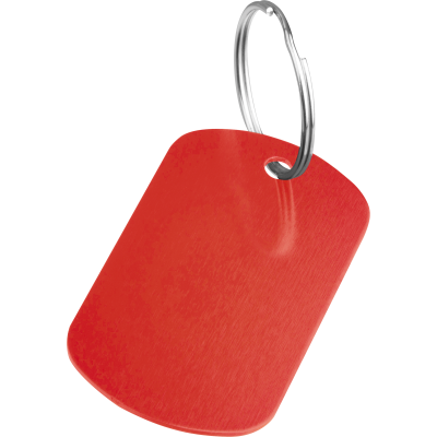KEYRING METAL PLATE in Red 
