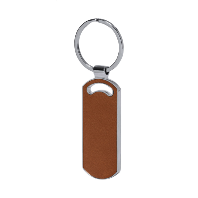 KEYRING, RECTANGULAR in Brown
