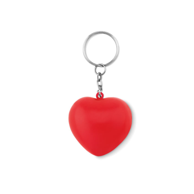 KEYRING with PU Heart in Red