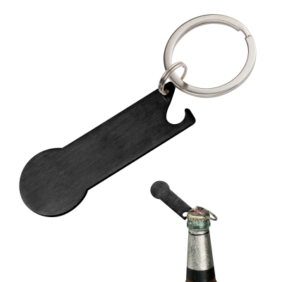 KEYRING with Shopping Cart Chip Stickit in Black 