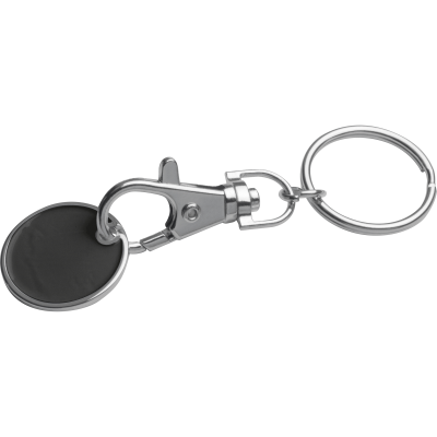 KEYRING with Shopping Coin in Black 