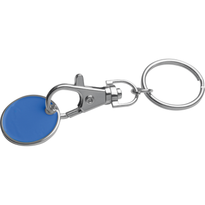 KEYRING with Shopping Coin in Blue 