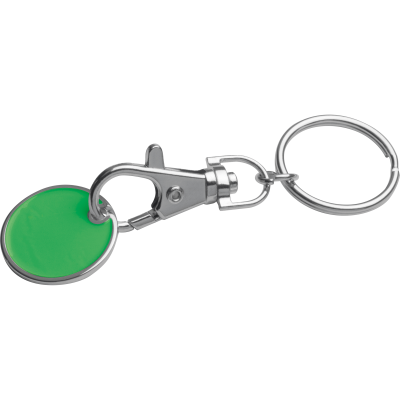KEYRING with Shopping Coin in Green 
