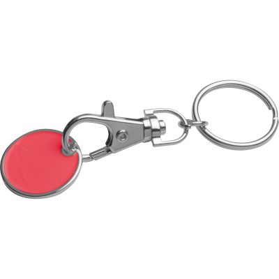 KEYRING with Shopping Coin in Red 