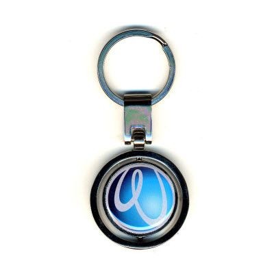KEYRING with Spinning Central Round Disc