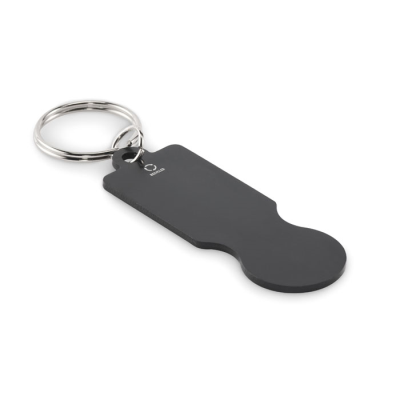 KEYRING with Trolley Token in Black