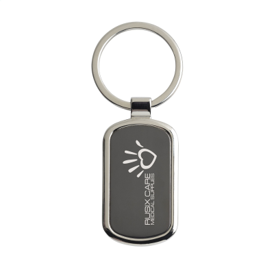 KEYTAG RECTANGULAR KEYRING in Black