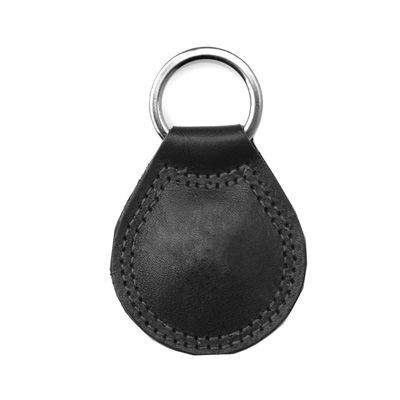 LARGE E LEATHER TEAR DROP KEYRING FOB in 8 Colours