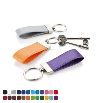 LARGE LOOP KEYRING FOB with Split Ring in Belluno PU Leather