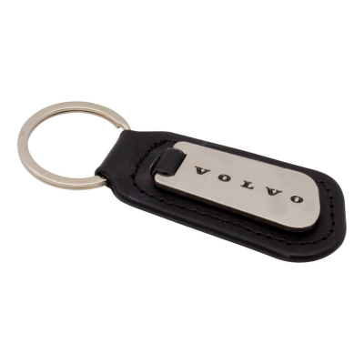 LEATHER EFFECT KEYRING (SOFT ENAMEL INFILL)