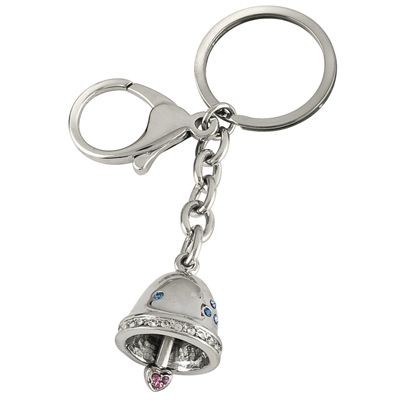 LITTLE BELL SILVER METAL KEYRING