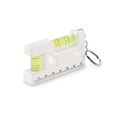 MAGNETIC LEVEL ABS KEYRING in White