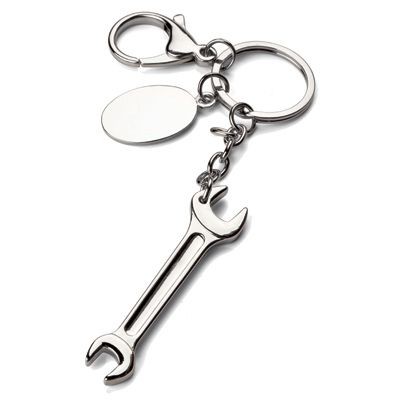 MECHANICS SPANNER KEYRING in Silver Metal