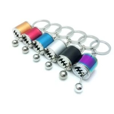 METAL CAR GEAR KEYRING CHAIN PENDANT CUSTOM PRINTED LOGO - PROMOTIONAL CORPORATE GIFT