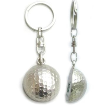 METAL GOLF BALL KEYRING in Silver