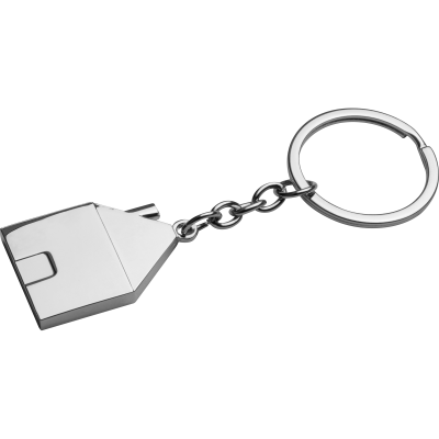 METAL HOUSE KEYRING in Silver