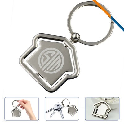 METAL HOUSE-SHAPED KEYRING CHAIN