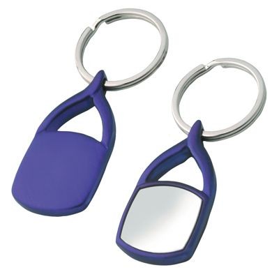 METAL KEYRING in Satin Silver & Matt Blue