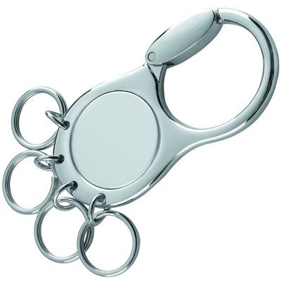METAL KEYRING in Shiny & Satin Silver with 4 Rings
