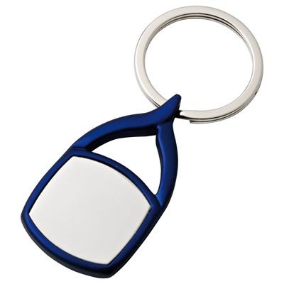 METAL KEYRING in Silver & Blue