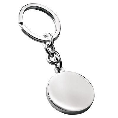 METAL KEYRING in Silver with Round Tag