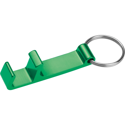 METAL KEYRING with Bottle & Can Opener in Green