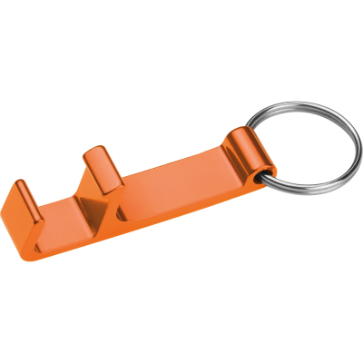 METAL KEYRING with Bottle & Can Opener in Orange