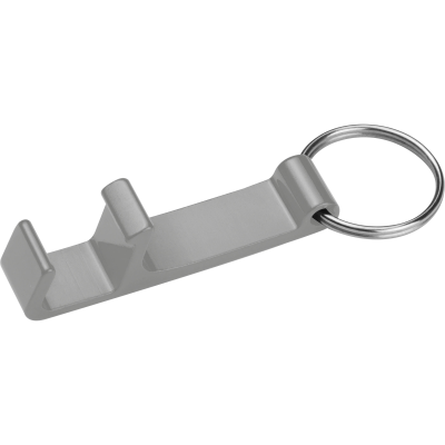 METAL KEYRING with Bottle & Can Opener in Silvergrey