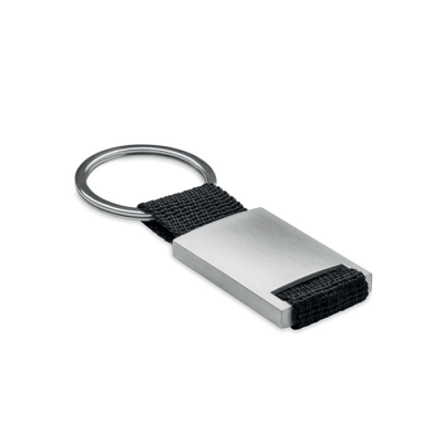 METAL RECTANGULAR KEYRING in Black