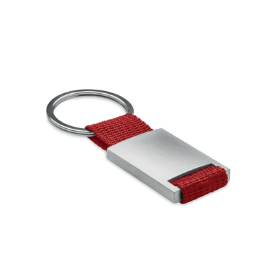 METAL RECTANGULAR KEYRING in Red