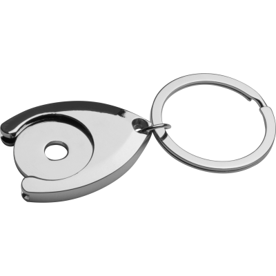 METAL TROLLEY CHIP KEYRING in Silver