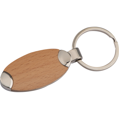 METAL-WOODEN KEYRING BALTRUM in Brown 