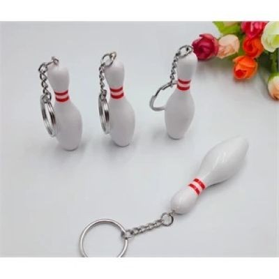 MINI BOWLING BOTTLE KEYRING CHAIN PENDANT with Logo Print - PROMOTIONAL CORPORATE GIFT