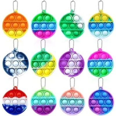 MINI PUSH POP BUBBLE TOY KEYRING CHAIN