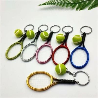 MINI TENNIS KEY HOLDER KEYRING SMALL GIFT SOUVENIR CUSTOM PRINTED LOGO - PROMOTIONAL CORPORATE GIFT