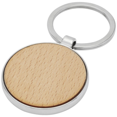 MORENO BEECH WOOD WOOD ROUND KEYRING CHAIN