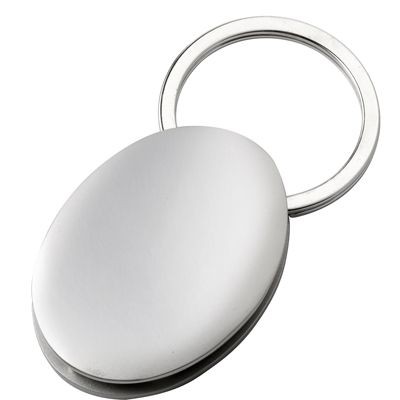 OVAL CHROME METAL KEYRING in Silver