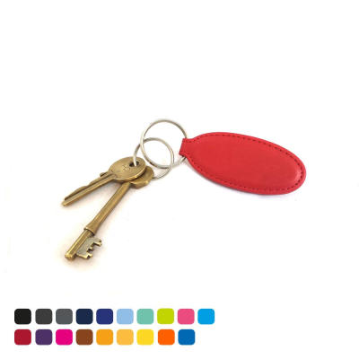 OVAL KEYRING FOB in Soft Touch Vegan Torino PU