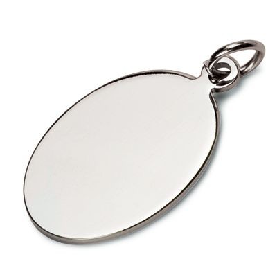 OVAL KEYRING TAG in Silver Chrome Metal